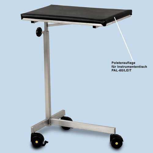 Polsterauflage für Instrumententisch Kunstleder, schwarz Produktbild Front View L