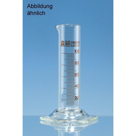 Messzylinder, SILBERBRAND-ETERNA, 50 ml:2 ml, Boro 3.3, braun graduiert Produktbild