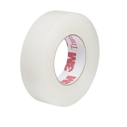3M Transpore Fixierpflaster transparent, 2,5 cm x 5 m cm mit Abroller Produktbild Front View L