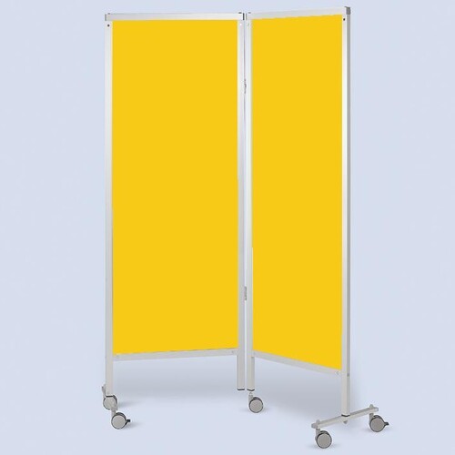 Wandschirm 2-flügelig, fahrbar, Farbe: gelb/gelb Produktbild Front View L