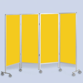 Wandschirm 4-flügelig, fahrbar, Farbe: gelb/gelb/gelb/gelb Produktbild