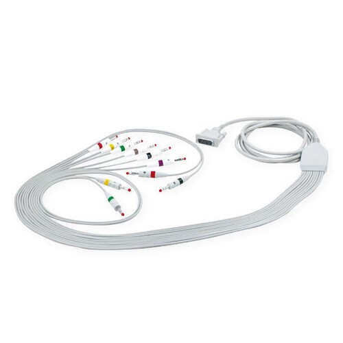 EKG-Komplettkabel mit Bananenstecker für Schiller/Custo-med/Cardiette Produktbild Front View L