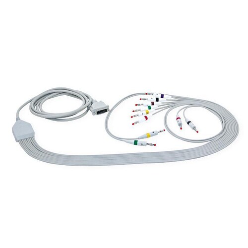 EKG-Komplettkabel mit Bananenstecker für Schiller / Easote Biomed AT1, AT2, AT4, AT101, AT102, AT104 Produktbild Front View L