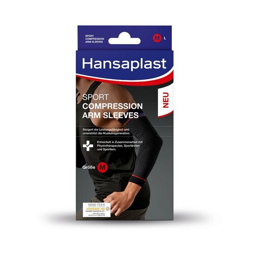 Hansaplast Sport Compression Arm sleeves Armbandagen Gr. M (2 Stck.) (PACK=2 STÜCK) Produktbild Front View L