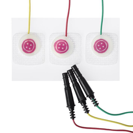 3M Red Dot EKG-Säuglingselektroden vorverkabelt, 2,2 x 2,2 cm (3 Stck.) (BTL=3 STÜCK) Produktbild