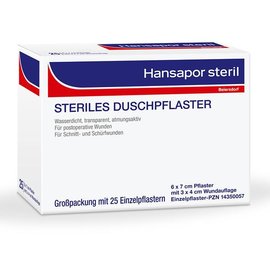 Hansapor steril Duschpflaster, 6 x 7 cm (25 Stck.) (PACK=25 STÜCK) Produktbild