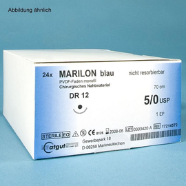 MARILON DS 19 4/0=1,5, blau, monofil, Nahtmaterial Fadenlänge 70 cm (24 Stck.) (PACK=24 STÜCK) Produktbild