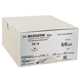 MARIDERM DS 16 5/0=1, blau, monofil, Nahtmaterial Fadenlänge 45 cm (24 Stck.) (PACK=24 STÜCK) Produktbild
