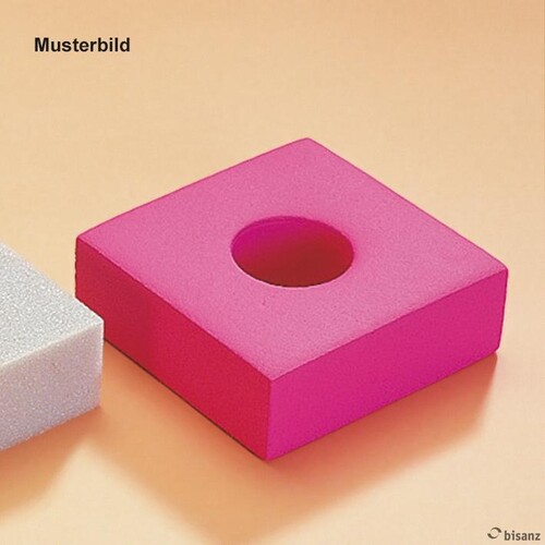Fersenkissen mit PU-Beschichtung blau, 15 x 15 x 5cm, Loch 6 cm Ø *Sonderanfertigung, keine Rückgabe!* Produktbild Front View L