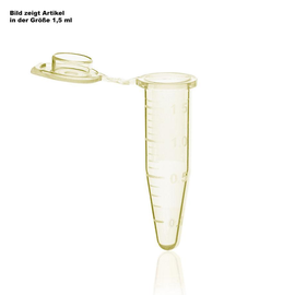 PCR-Gefäß einzeln, PP, 0,2 ml gelb, mit anh. flachem Deckel  Produktbild