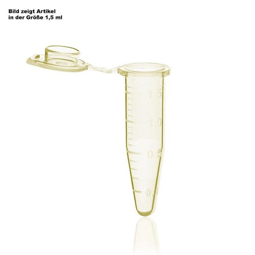 PCR-Gefäß einzeln, PP, 0,2 ml gelb, mit anh. flachem Deckel  Produktbild Front View L
