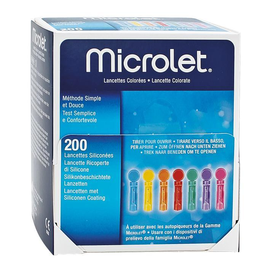 MICROLET Lanzetten farbig (200 Stck.) (PACK=200 STÜCK) Produktbild
