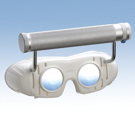Nystagmusbrille nach Blessing mit Batteriegriff und festen Gläsern Produktbild