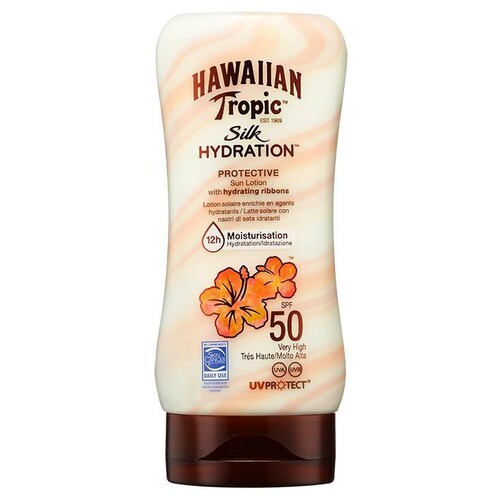 Hawaiian Tropic Silk Hydration Lotion 180 ml mit LSF 50 Kart.= 6 Fl. Produktbild Front View L