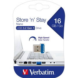 USB Stick 3.2 Nano Store¿n Stay 16GB blau Verbatim 98709 Produktbild
