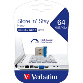 USB Stick 3.2 Nano Store´n Stay 64GB blau Verbatim 98711 Produktbild