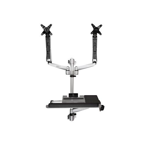 StarTech.com Computerarbeitsplatz für die Wandmontage - Beweglicher Doppelarm - Tastaturarm - Sitz-S Produktbild Additional View 2 L