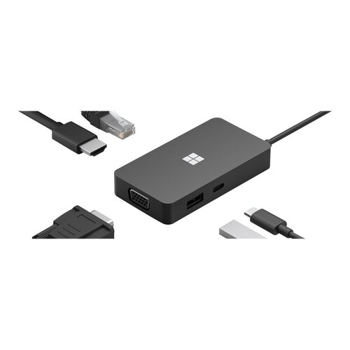 Microsoft USB-C Travel Hub - Dockingstation - USB-C Produktbild Front View L