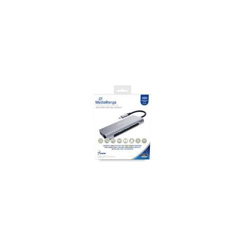 MEDIARANGE MRCS510 - USB 3.2 Gen 1 (3.1 Gen 1) Type-C - 60 W - Silber - SD - SDHC - SDXC - USB 3.2 G Produktbild Front View L