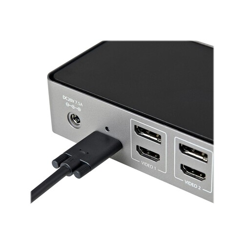 StarTech.com USB-C USB-A Dock - Hybrid Universal Triple Monitor Laptop Docking Station DP & HDMI 4K Produktbild Additional View 1 L