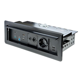 StarTech.com Tischanschlussfeld (mit Laptop-Dockingstation und Stromversorgungsmodulen, 4K HDMI®, US Produktbild