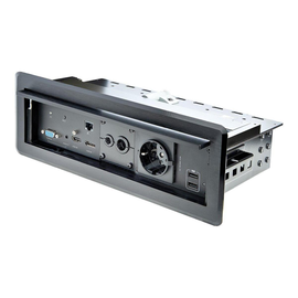 StarTech.com Tischanschlussfeld mit A/V- und Power-Modulen und Kabelmanagement Produktbild