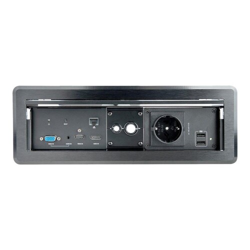 StarTech.com Tischanschlussfeld mit A/V- und Power-Modulen und Kabelmanagement Produktbild Additional View 3 L