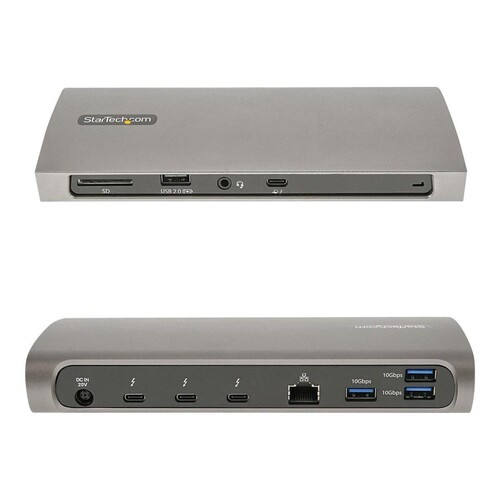 StarTech.com Thunderbolt 4 Dock, 96W Power Delivery, Single 8K/Dual Monitor 4K 60Hz, 3xTB4/USB4 port Produktbild Additional View 3 L