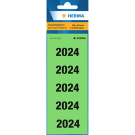 Jahreszahlenaufkleber 2024 grün selbstklebend Herma 1684 (BTL=100 STÜCK) Produktbild