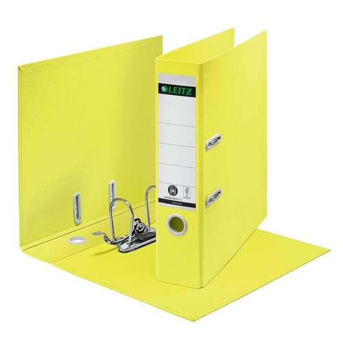Ordner Recycle A4 80mm gelb Pappe Leitz 1018-00-15 Produktbild Additional View 1 L