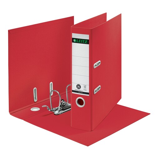 Ordner Recycle A4 80mm rot Pappe Leitz 1018-00-25 Produktbild Additional View 1 L