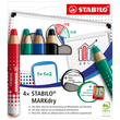 Whiteboardmarker MARKdry Etui sortiert m. Spitzer + Abwischtuch Stabilo 648/4-5 (SET=4 STÜCK) Produktbild