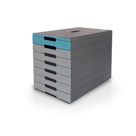Schubladenbox IDEALBOX Pro 7 Schübe 250x322x365mm grau/blau Durable 7763-06 Produktbild