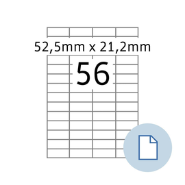 Etiketten Inkjet+Laser+Kopier 52,5x21,2mm auf A4 Bögen weiß Herma permanent 8456 (PACK=28000 STÜCK) Produktbild