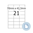 Etiketten Inkjet+Laser+Kopier 70x42,3mm auf A4 Bögen weiß Herma permanent 8421 (PACK=10500 STÜCK) Produktbild