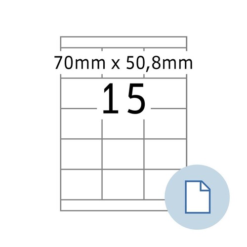 Etiketten Inkjet+Laser+Kopier 70x50,8mm auf A4 Bögen weiß Herma permanent 8415 (PACK=7500 STÜCK) Produktbild Front View L