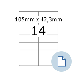 Etiketten Inkjet+Laser+Kopier 105x42,3mm auf A4 Bögen weiß Herma permanent 8414 (PACK=7000 STÜCK) Produktbild