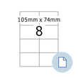 Etiketten Inkjet+Laser+Kopier 105x74mm auf A4 Bögen weiß Herma permanent 8408 (PACK=4000 STÜCK) Produktbild
