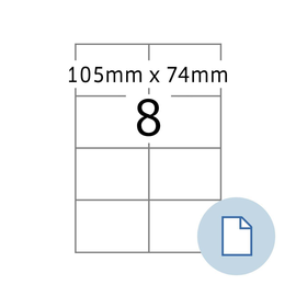 Etiketten Inkjet+Laser+Kopier 105x74mm auf A4 Bögen weiß Herma permanent 8408 (PACK=4000 STÜCK) Produktbild