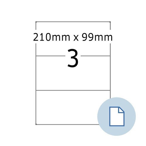 Etiketten Inkjet+Laser+Kopier 210x99mm auf A4 Bögen weiß Herma permanent 8403 (PACK=1500 STÜCK) Produktbild Front View L