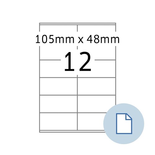 Etiketten Inkjet+Laser+Kopier 105x48mm auf A4 Bögen weiß Herma permanent 8419 (PACK=6000 STÜCK) Produktbild Front View L