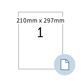 Etiketten Inkjet+Laser+Kopier 210x297mm auf A4 Bögen weiß Herma permanent 8422 (PACK=500 STÜCK) Produktbild