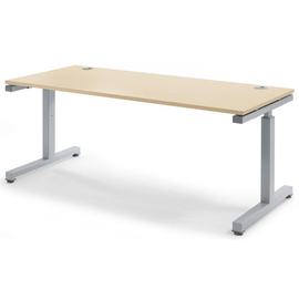 Schreibtisch BASE M Multi 180x80x74cm C-Fuß Gestell Dekor Ahorn Deskin Gestell Alusilber 10275501 Produktbild