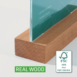 Tischaufsteller gerade für beidseitige Präsentation A5 glasklar Acryl Sigel mit Holzsockel TA254 Produktbild Default S