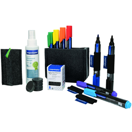 Whiteboard Essentials Kit Tafelwischer grau + Spray + Stifte  Magnetoplan + Magnete 1230901 (SET=25 STÜCK) Produktbild