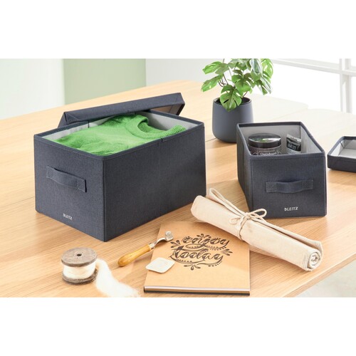 Aufbewahrungsbox 28,5x38x20,3cm aus Stoff samtgrau Leitz 6144-00-89 (PACK=2 STÜCK) Produktbild Default L