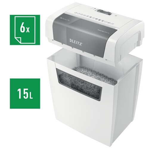 Aktenvernichter IQ Home P4 für 6Blatt 4x28mm Partikelschnitt Leitz 8034-00-00 (Sicherheitsstufe P-4) Produktbild Additional View 7 L