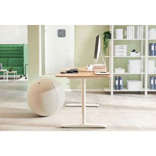 Sitzball Active 65cm Durchmesser mit Anti-Roll Funktion Stoff hellgrau Leitz 6542-00-85 Produktbild Additional View 4 L