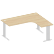 Schreibtisch XXL BASE M 180x80x74cm Multi rechtsseitig Dekor Buche Deskin C-Fuß Gestell Alusilber 10254056 Produktbild