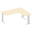 Schreibtisch XXL BASE M 180x80x74cm Multi rechtsseitig Dekor Ahorn Deskin C-Fuß Gestell Alusilber 10254201 Produktbild